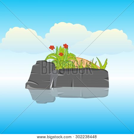 Small Tropical Island In The Middle Ocean