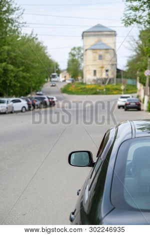 	Torzhok, Russia - May, 15, 2019: cars on a parking in Torzhok