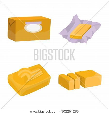 Vector Illustration Of Food And Dairy Sign. Collection Of Food And Cholesterol Vector Icon For Stock