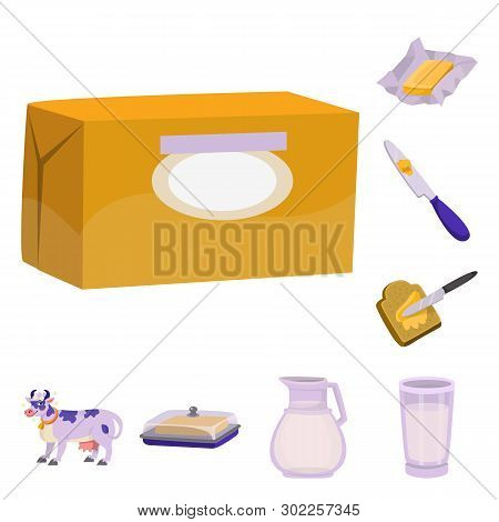 Vector Design Of Food And Dairy Symbol. Set Of Food And Cholesterol Vector Icon For Stock.