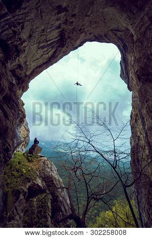 Woman Rappeling Using Image & Photo (Free Trial) | Bigstock