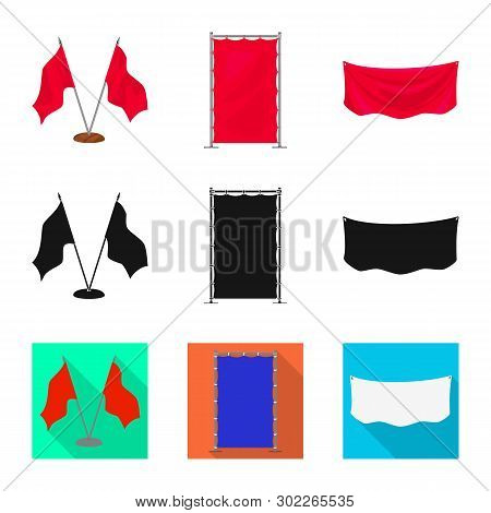 Vector Illustration Of Texture And Presentation Icon. Set Of Texture And Media  Vector Icon For Stoc