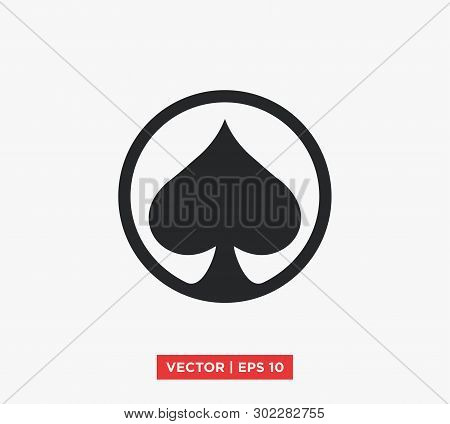 Spades Ace Icon Vector Illustration