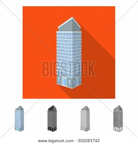 Isolated Object Of Skyscraper And Office Sign. Set Of Skyscraper And Department Vector Icon For Stoc