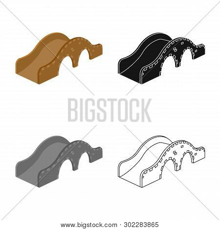 Vector Illustration Of Bridge And Pedestrian Symbol. Collection Of Bridge And Arch Stock Vector Illu
