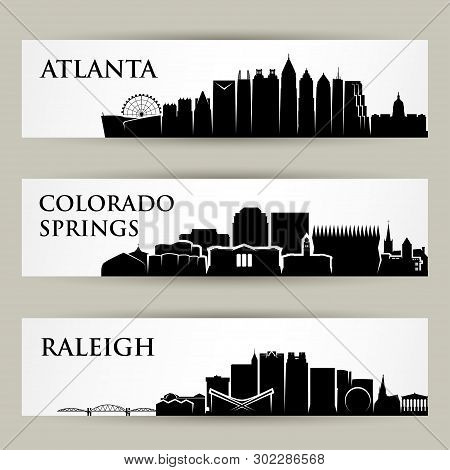 United States Of America Cities Skylines - Vector Illustration - Vector