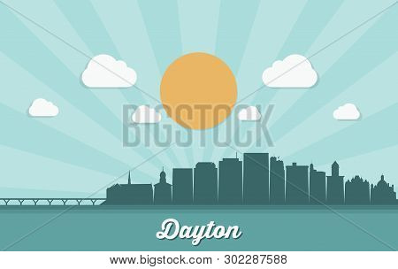 Dayton Skyline - Ohio, United States Of America, Usa - Vector Illustration - Vector