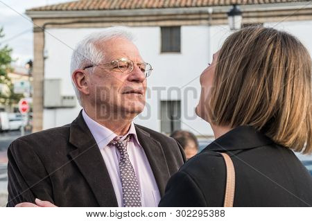 Caceres, Extremadura, Spain - May 20, 2019: Josep Borrel, Candidate For The Psoe In The European Ele