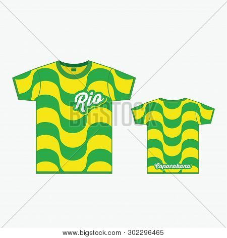 T-shirt With Copacabana Pattern - Vector Illustration - Vector