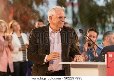 Caceres, Extremadura, Spain - May 20, 2019: Josep Borrell, Psoe Candidate In The European Elections,