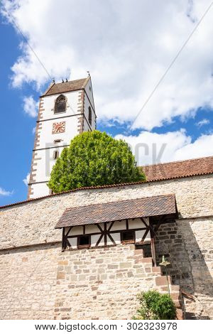 An image of the fortified church at Bergfelden south Germany