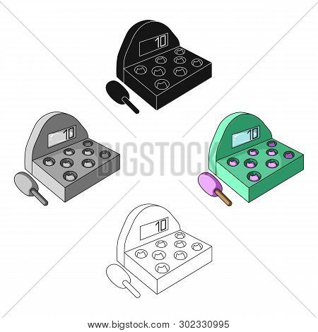 Attraction With A Hammer To Beat Pop-up Animals.amusement Park Single Icon In Cartoon, Black Style V