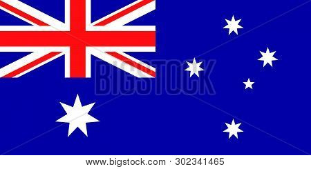 Vector Flag Of Australia. Union Jack On Blue Ensign