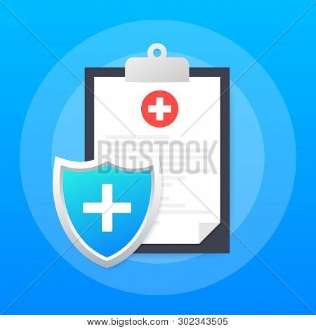 Health Insurance. Medical Protection, Medical Insurance Concepts. Flat Design. Vector Stock Illustra