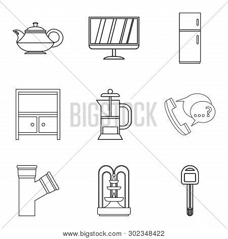 Metochion Icons Set. Outline Set Of 9 Metochion Icons For Web Isolated On White Background