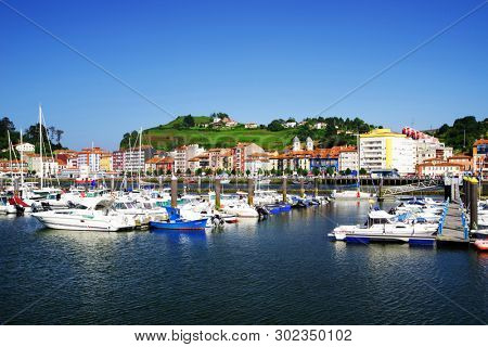 RIBADESELLA, ASTURIAS, SPAIN - MAY 15, 2019: Image of the resort of Ribadesella, Spain, Europe