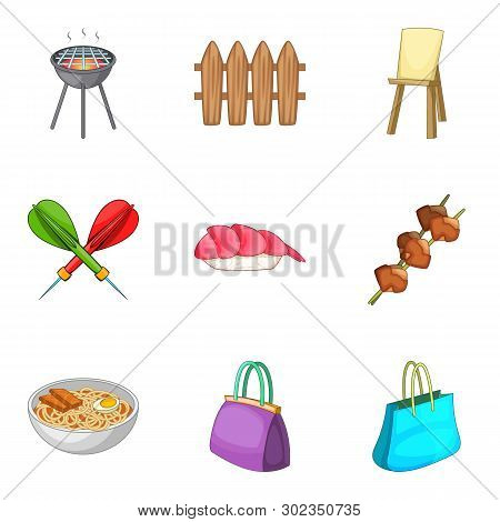 Craze Icons Set. Cartoon Set Of 9 Craze Icons For Web Isolated On White Background