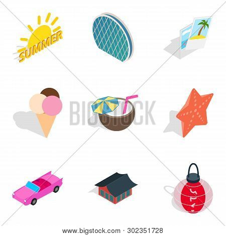 Reference Number Icons Set. Isometric Set Of 9 Reference Number Icons For Web Isolated On White Back