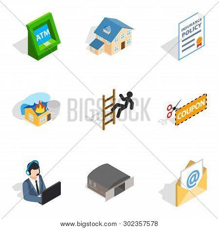 Storekeeper Icons Set. Isometric Set Of 9 Storekeeper Icons For Web Isolated On White Background