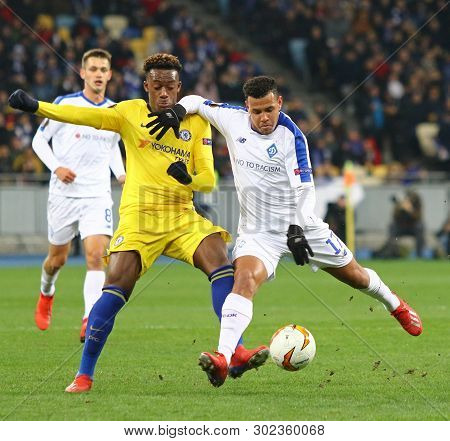 Kyiv, Ukraine - March 14, 2019: Uefa Europa League Game Fc Dynamo Kyiv V Chelsea At Nsc Olimpiyskyi 