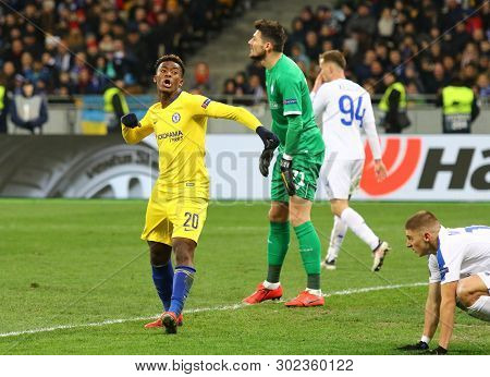 Kyiv, Ukraine - March 14, 2019: Uefa Europa League Game Fc Dynamo Kyiv V Chelsea At Nsc Olimpiyskyi 