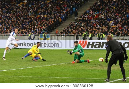 Kyiv, Ukraine - March 14, 2019: Uefa Europa League Game Fc Dynamo Kyiv V Chelsea At Nsc Olimpiyskyi 
