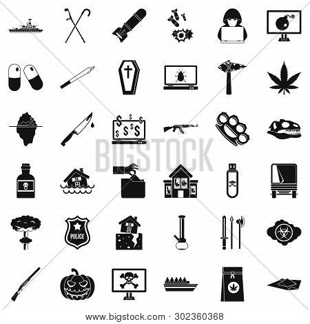 Tyranny Icons Set. Simple Set Of 36 Tyranny Icons For Web Isolated On White Background