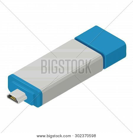 Mini Usb Icon. Isometric Illustration Of Mini Usb Icon For Web