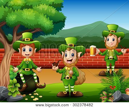 Saint Patricks Day Leprechaun Celebrate On The Beautiful Nature