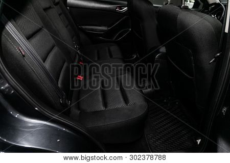 Novosibirsk, Russia - May 20, 2019:  Mazda Cx5, Close-up Of The Rear Seats. Photography Of A Modern 