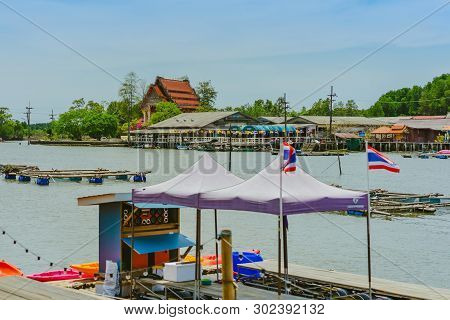 Chanthaburi, Thailand: April 15, 2019 Scenery Of Fishing Village (the No-land Village) On April 15,2