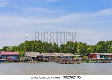 Chanthaburi, Thailand: April 15, 2019 Scenery Of Fishing Village (the No-land Village) On April 15,2