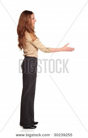 Empresária - atingindo o aperto de mão