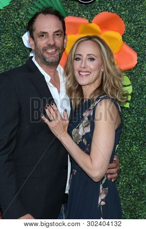 LOS ANGELES - MAY 20:  Manu Boyer, Kim Raver at the Lifetime TV Summer Luau at the W Hotel on May 20, 2019 in Westwood, CA