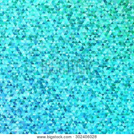 Polygonal Mosaic Triangular Polygon Pattern Background - Vector Illustration With Cyan Triangles