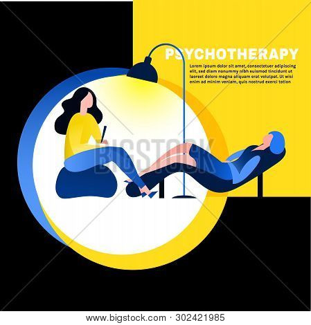 Psychologist, Psychotherapist Creative Concept Useful For Brochure, Leaflet, Print Design. Editable 