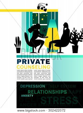 Psychologist, Psychotherapist Creative Concept Useful For Website, Brochure, Print Design. Editable 