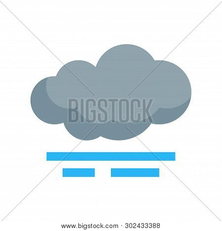 Simple Weather Icon In Flat Style. Vector Climate Pictogram Of A Fog.