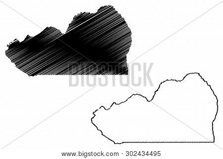 Cunene Province (provinces Of Angola, Republic Of Angola) Map Vector Illustration, Scribble Sketch C