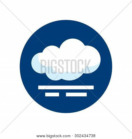 Simple Round Weather Icon In Flat Style. Vector Climate Pictogram Of A Fog.
