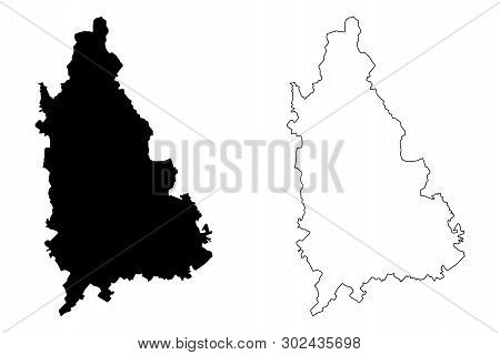 Dambovita County (administrative Divisions Of Romania, Sud - Muntenia Development Region) Map Vector