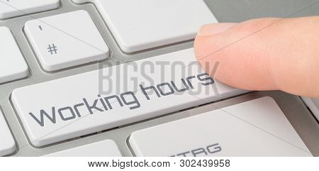 A Keyboard With A Labeled Button - Working Hours