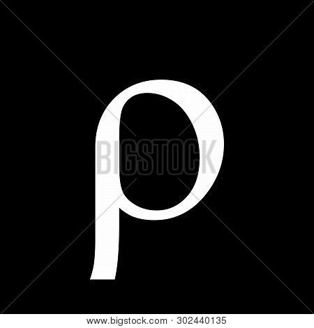 Illustration Of Rho Greek Sign On Dark Background