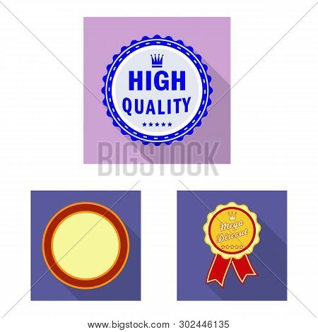 Vector Design Of Emblem And Badge Sign. Set Of Emblem And Sticker Stock Vector Illustration.