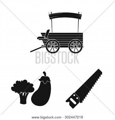 Vector Illustration Of Farm And Agriculture Sign. Set Of Farm And Plant Stock Vector Illustration.