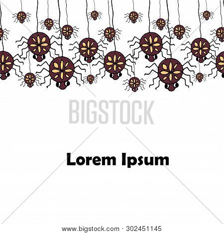 Cartoons Spider Seamless Pattern Design Element Stock Vector Illustration For Web, For Print