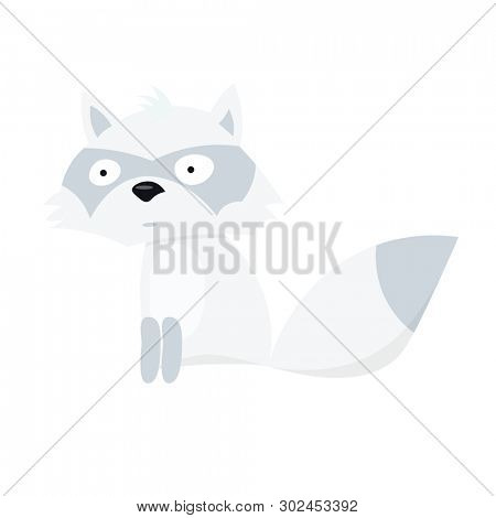 Cartoon arctic fox. Clipart image isolated on white background