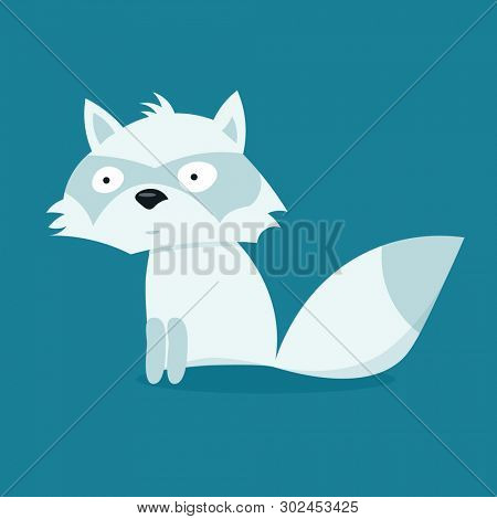 Cartoon arctic fox. Clipart image isolated on background