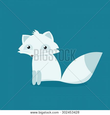 Cartoon arctic fox. Clipart image isolated on background