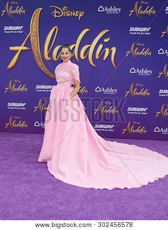Naomi Scott at the Los Angeles premiere of 'Aladdin' held at the El Capitan Theatre in Hollywood, USA on May 21, 2019.